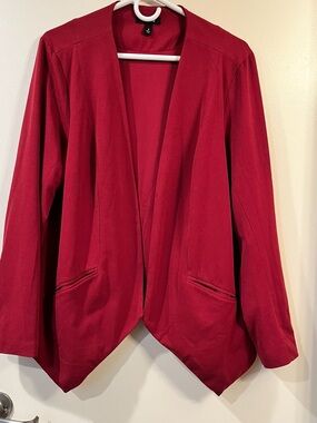 torrid Wine Red Open Front Knit Blazer - Size 2X